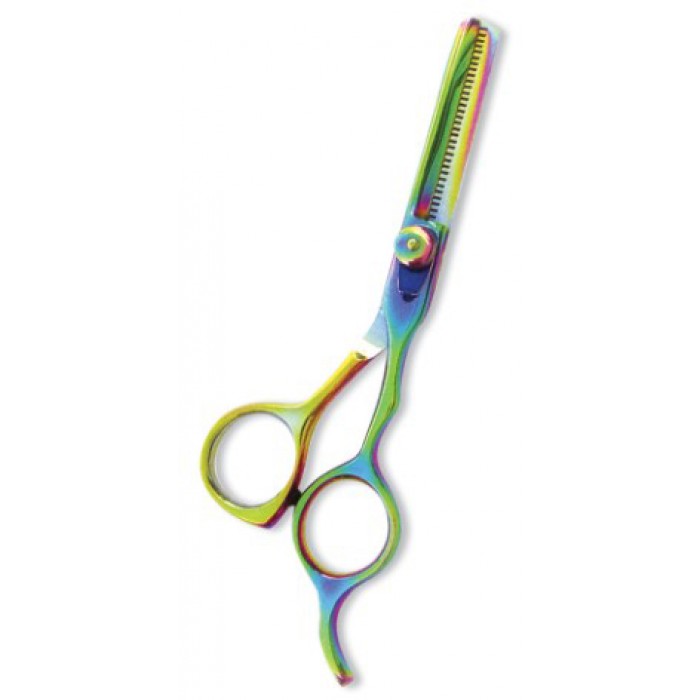 Professional Thinning Scissor. One Blade Teeth and One Blade Razor. Multicolor coating.